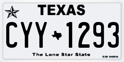 TX license plate CYY1293