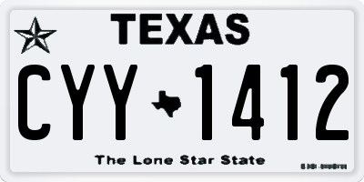 TX license plate CYY1412