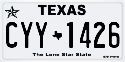 TX license plate CYY1426