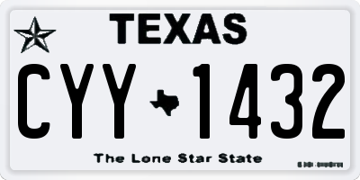 TX license plate CYY1432