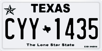 TX license plate CYY1435