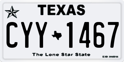 TX license plate CYY1467