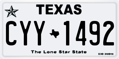TX license plate CYY1492