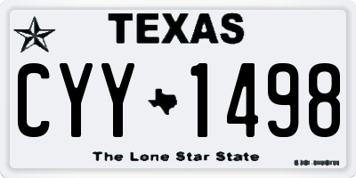 TX license plate CYY1498