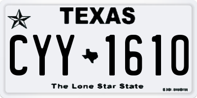 TX license plate CYY1610