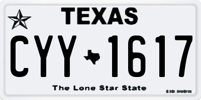 TX license plate CYY1617