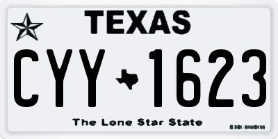 TX license plate CYY1623