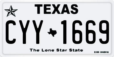 TX license plate CYY1669