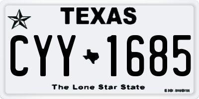 TX license plate CYY1685