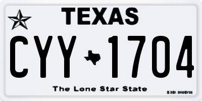 TX license plate CYY1704