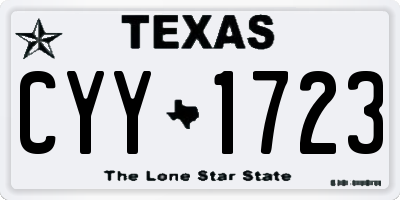 TX license plate CYY1723
