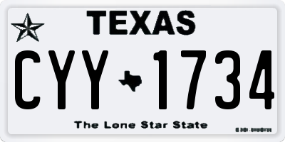 TX license plate CYY1734