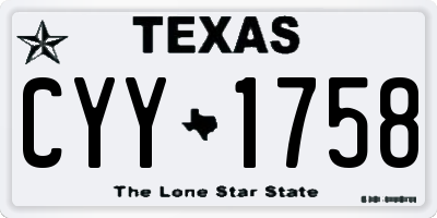 TX license plate CYY1758