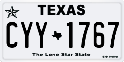 TX license plate CYY1767