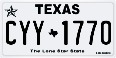TX license plate CYY1770