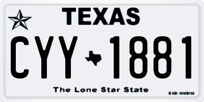 TX license plate CYY1881