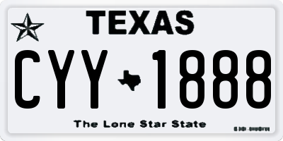 TX license plate CYY1888