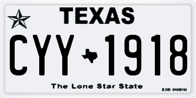 TX license plate CYY1918