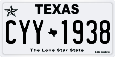 TX license plate CYY1938