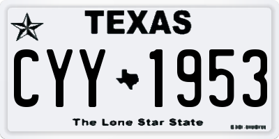 TX license plate CYY1953