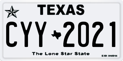 TX license plate CYY2021
