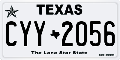 TX license plate CYY2056
