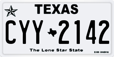 TX license plate CYY2142