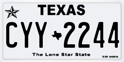 TX license plate CYY2244