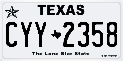 TX license plate CYY2358