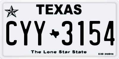 TX license plate CYY3154