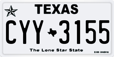 TX license plate CYY3155