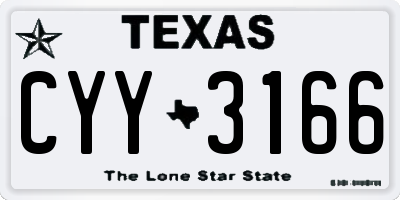 TX license plate CYY3166