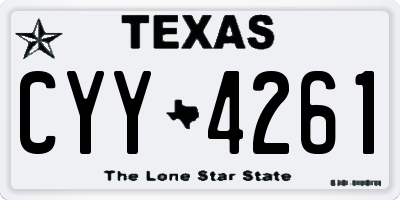 TX license plate CYY4261