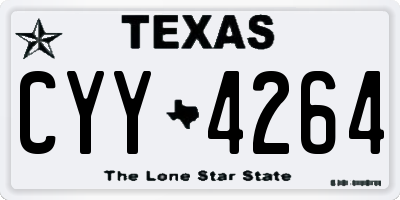 TX license plate CYY4264