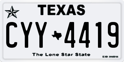TX license plate CYY4419