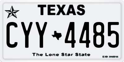 TX license plate CYY4485