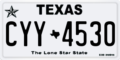 TX license plate CYY4530