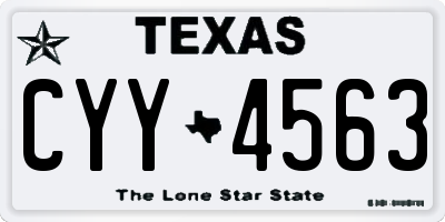 TX license plate CYY4563