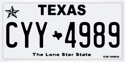 TX license plate CYY4989