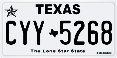 TX license plate CYY5268
