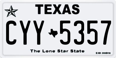 TX license plate CYY5357