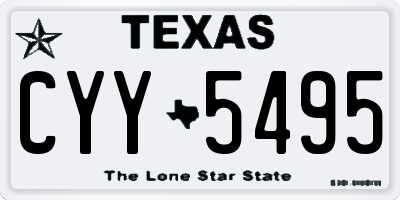 TX license plate CYY5495