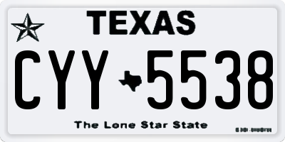 TX license plate CYY5538