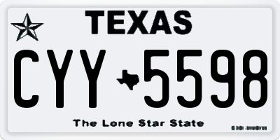 TX license plate CYY5598