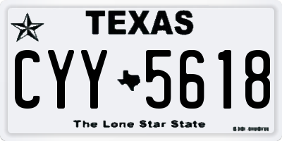 TX license plate CYY5618