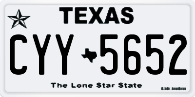 TX license plate CYY5652