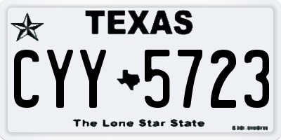 TX license plate CYY5723