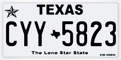 TX license plate CYY5823