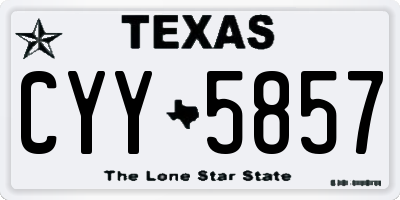 TX license plate CYY5857
