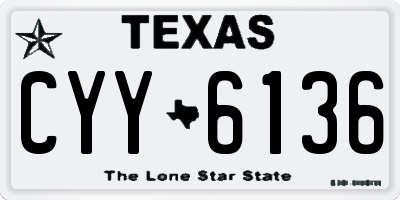 TX license plate CYY6136